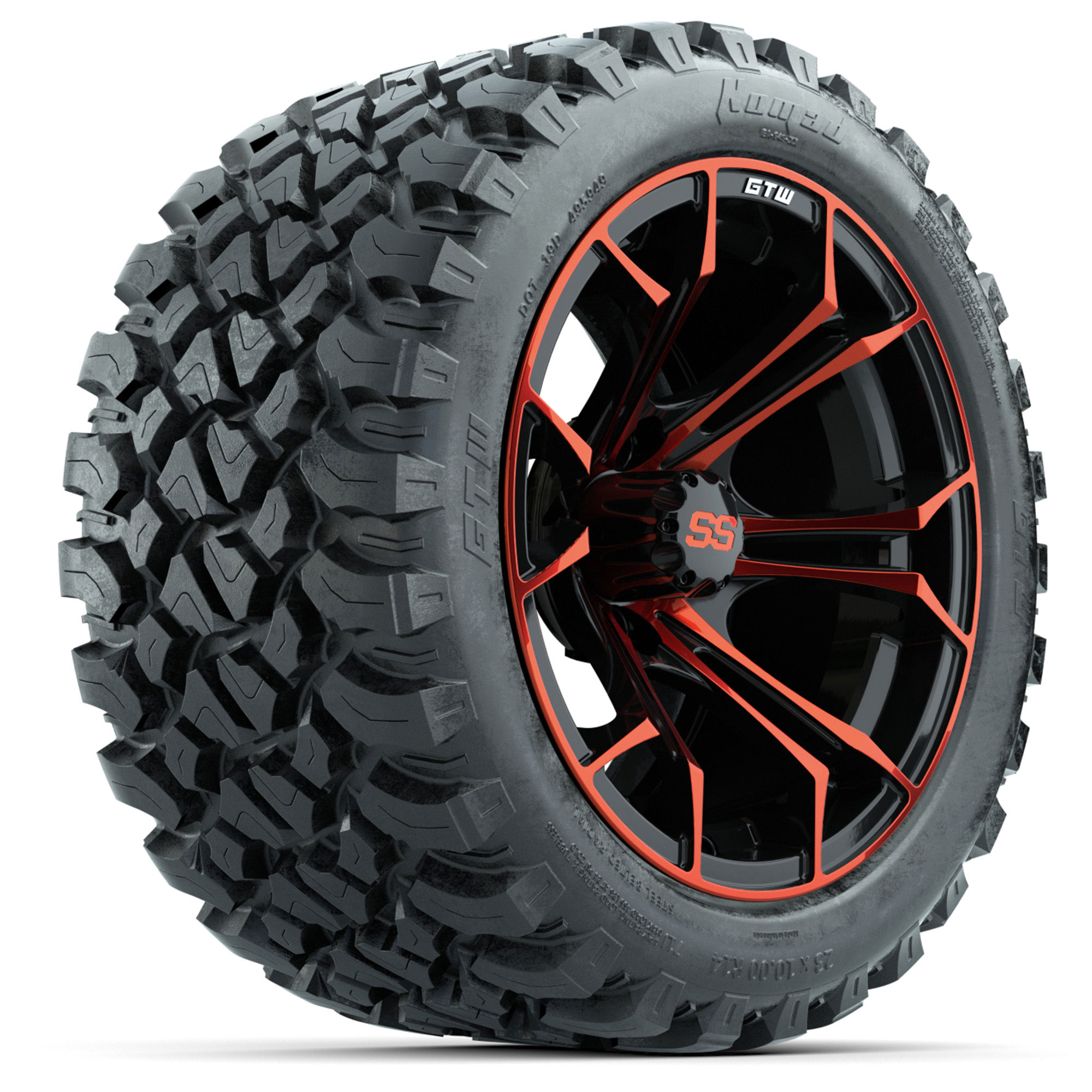 GTW Red/Black Spyder 14 in Wheels with 23x10-14 Nomad All-Terrain Tires ...