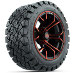 GTW Red/ Black Spyder 14 in Wheels with 22x10-14 Timberwolf All-Terrain Tires - Set of 4