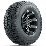 GTW Tempest Machined/ Black 10 in Wheels with 205/ 65-10 Kenda Load Star Street Tires - Set of 4