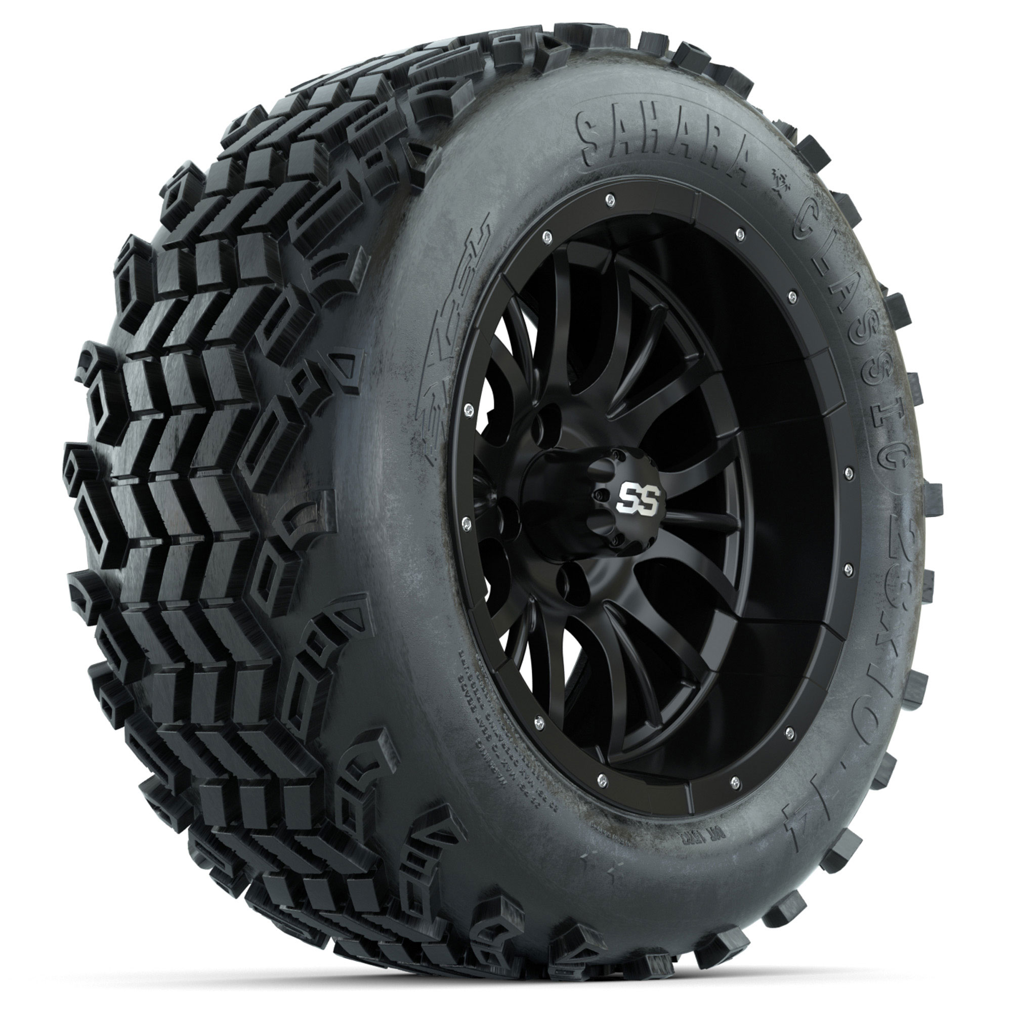 GTW Matte Black Diesel 14 in Wheels with 23x10-14 Sahara Classic All ...