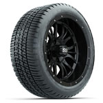 GTW Matte Black Diesel 14 in Wheels with 205/ 30-14 Fusion Street Tires - Set of 4
