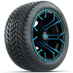 GTW Blue/ Black Spyder 12 in Wheels with 215/ 35-12 Mamba Street Tires - Set of 4