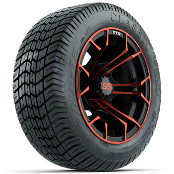 BuggiesUnlimited.com; GTW Red/ Black Spyder 12 in Wheels with 215/ 40-12 Excel Classic Street Tires - Set of 4