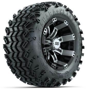 BuggiesUnlimited.com; GTW Tempest Machined/ Black 10 in Wheels with 18 in Sahara Classic All Terrain Tires - Set of 4