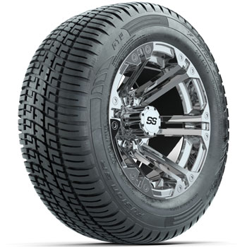 BuggiesUnlimited.com; GTW Chrome Specter 12 in Wheels with 215/ 50-R12 Fusion S/ R Street Tires - Set of 4