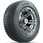 GTW Chrome Specter 12 in Wheels with 215/ 50-R12 Fusion S/ R Street Tires - Set of 4