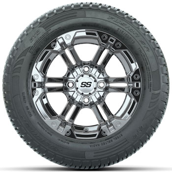 GTW Chrome Specter 12 in Wheels with 215/50-R12 Fusion S/R Street Tires ...