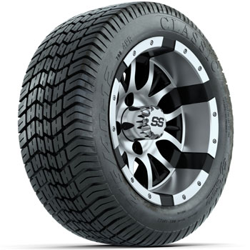 BuggiesUnlimited.com; GTW Machined/ Black Diesel 12 in Wheels with 215/ 40-12 Excel Classic Street Tires - Set of 4