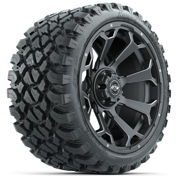 BuggiesUnlimited.com; GTW Raven Matte Gray 15 in Wheels with 23 in Nomad All Terrain Tires - Set of 4