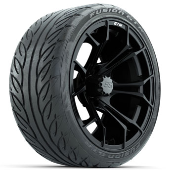 BuggiesUnlimited.com; GTW Spyder Matte Black 15 in Wheels with Fusion GTR Lo-Pro Street Tires - Set of 4