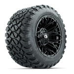 GTW Stellar Black 12 in Wheels with 22x11-R12 Nomad All-Terrain Tires - Set of 4