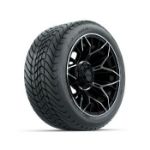 GTW Stellar Machined & Black 14 in Wheels with 225/ 30-14 Mamba Street Tire - Set of 4