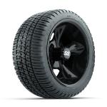 GTW Godfather Black 12 in Wheels with 205/ 30-12 Fusion Street Tires – Set of 4