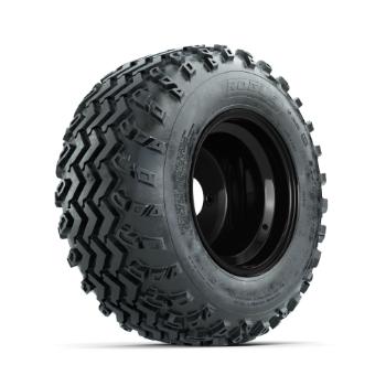 BuggiesUnlimited.com; GTW Steel Matte Black 3:5 Offset 10 in Wheels with 20x10.00-10 Rogue All Terrain Tires – Set of 4