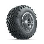 GTW Spyder Silver 10 in Wheels with 20x10.00-10 Rogue All Terrain Tires – Set of 4