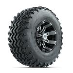 GTW Tempest Machined/ Black 10 in Wheels with 22x11.00-10 Rogue All Terrain Tires – Set of 4