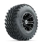 GTW Spyder Machined/ Black 10 in Wheels with 22x11.00-10 Rogue All Terrain Tires – Set of 4