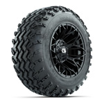 GTW Stellar Black 12 in Wheels with 22x11.00-12 Rogue All Terrain Tires – Set of 4