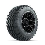 GTW Stellar Machined/ Black 12 in Wheels with 22x11.00-12 Rogue All Terrain Tires – Set of 4