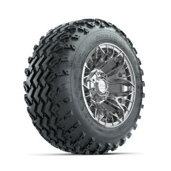 BuggiesUnlimited.com; GTW Stellar Chrome 12 in Wheels with 22x11.00-12 Rogue All Terrain Tires – Set of 4