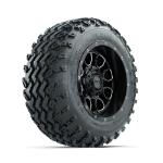 GTW Volt Machined/ Black 12 in Wheels with 22x11.00-12 Rogue All Terrain Tires – Set of 4