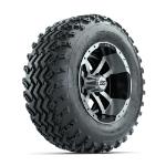 GTW Storm Trooper Machined/ Black 12 in Wheels with 23x10.00-12 Rogue All Terrain Tires – Set of 4