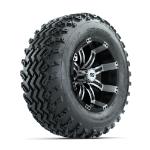 GTW Tempest Machined/ Black 12 in Wheels with 23x10.00-12 Rogue All Terrain Tires – Set of 4